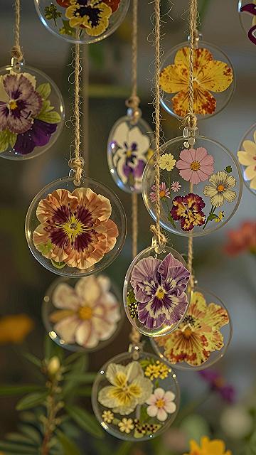 Making Pressed Flower Hanging Acrylic Mobiles