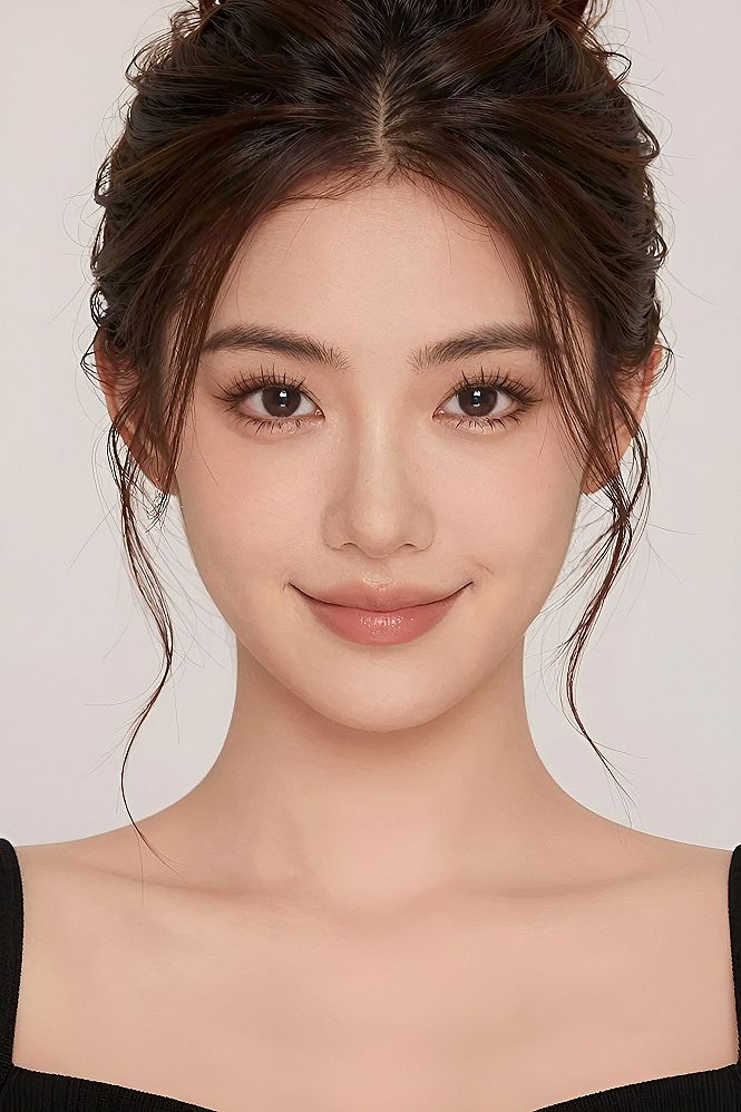 Soft Curtain Bangs with a High Updo