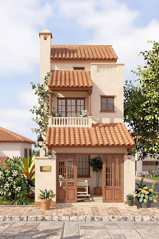 Mediterranean Style Terracotta Roofs and Stucco Walls