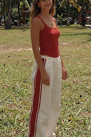 Styling Track Pants and Tank Tops for Warm Days