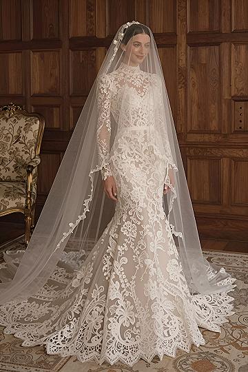 High Neckline Lace Mermaid Gown
