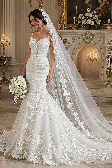 Choosing a Beaded Mermaid Wedding Gown With a Dramatic Train