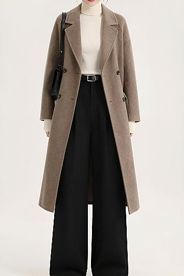 Layering a Neutral Overcoat With Tailored Trousers