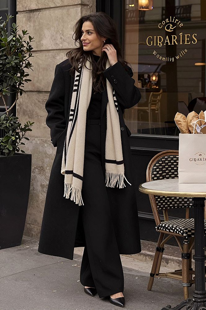 Styling a Tailored Wool Coat with a Classic Winter Scarf