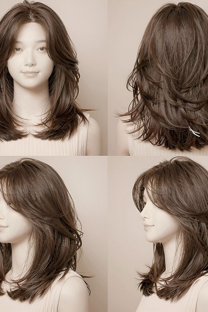 Soft Face Framing Layers for Medium Length Hair