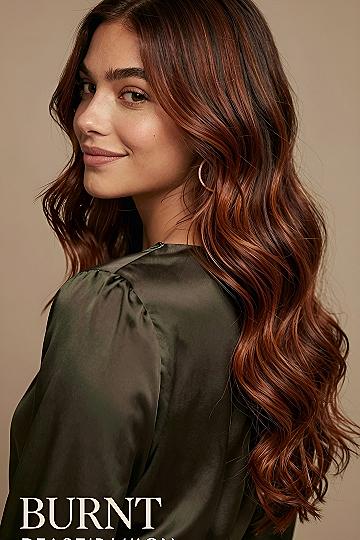 Subtle Burnt Copper Highlights for Brunette Hair