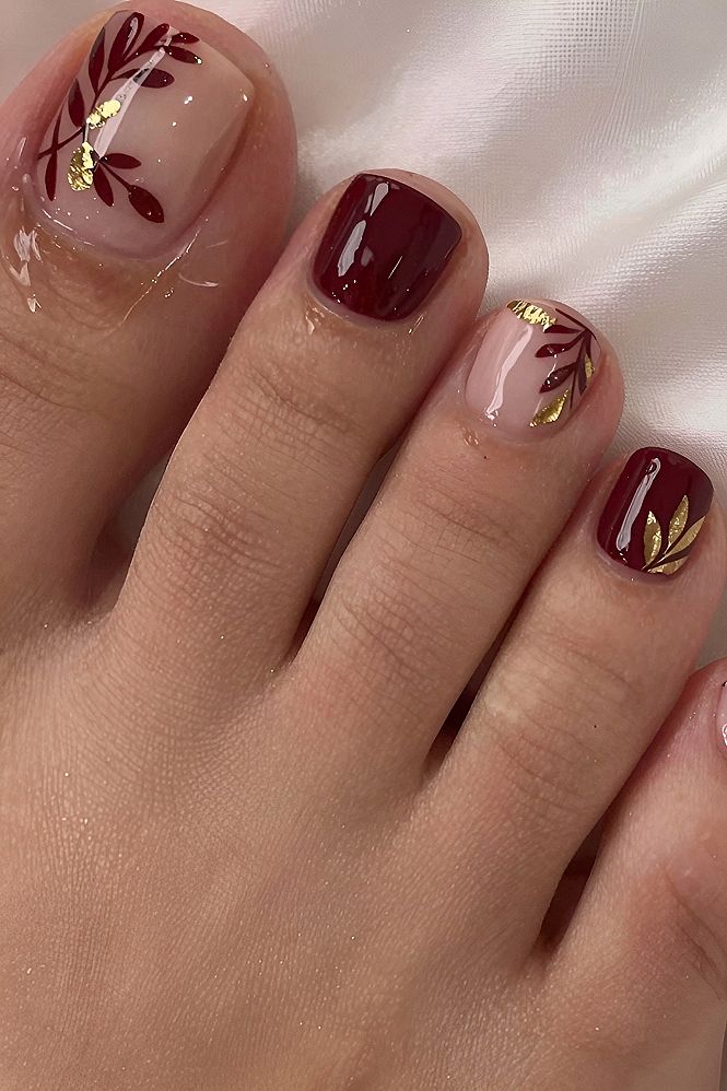 Autumn Leaf Nail Art and Warm Brown Tones