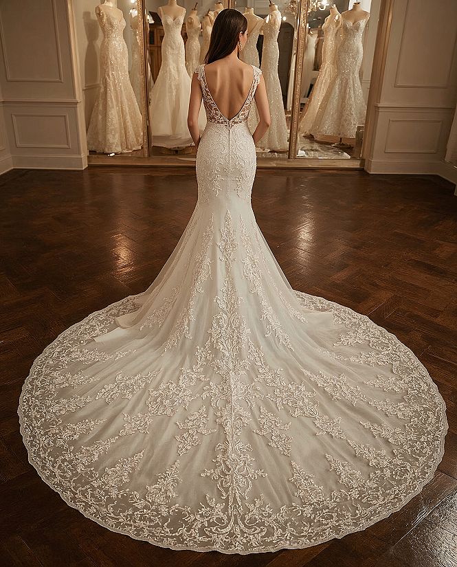 Breathtaking Mermaid Wedding Dress with Dramatic Cathedral Train