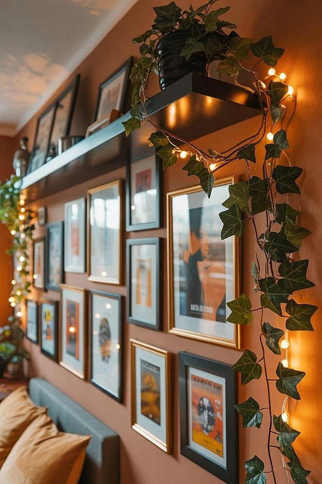 Aesthetic Room Wall Inspiration: Styling Wall Art & Lush Greenery