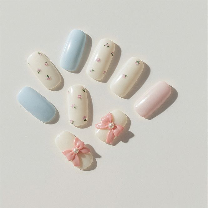 Pastel Perfection: Cute Bow Press-On Nails for Effortless Style