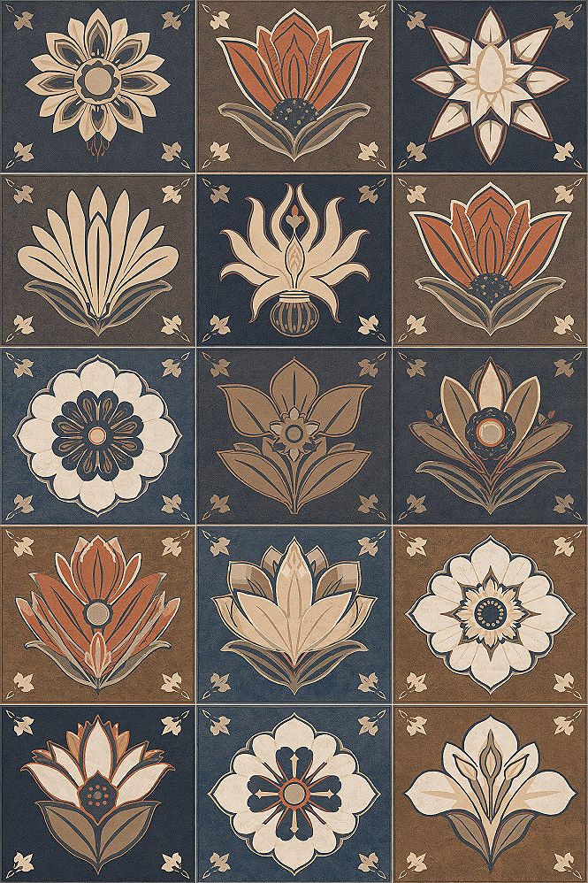 Retro Daisy Tile Art: Chic Garden Wall Decor Ideas