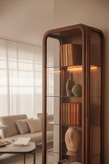 Chic Glass Display Cabinets for Cozy Living Room Decor
