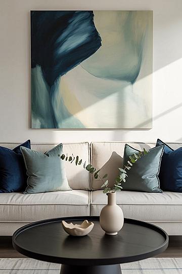 Blue Green Living Room Decor: Serene Modern Interior Styling