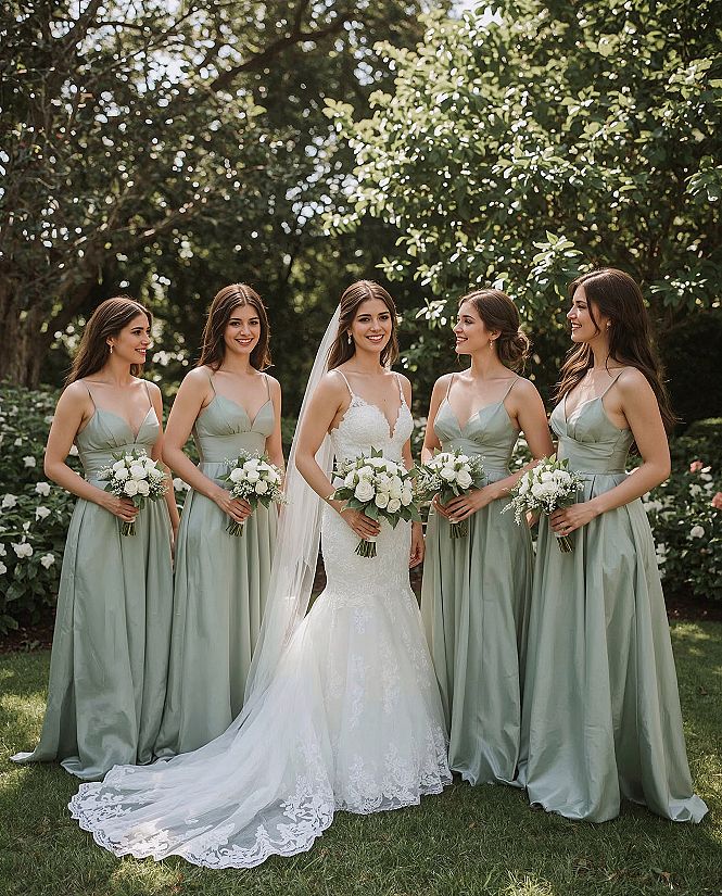 Chic Sage Green Bridesmaid Dresses for a Garden Wedding Dream