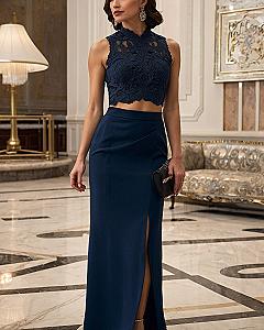 Styling A Two-Piece Black Evening Gown