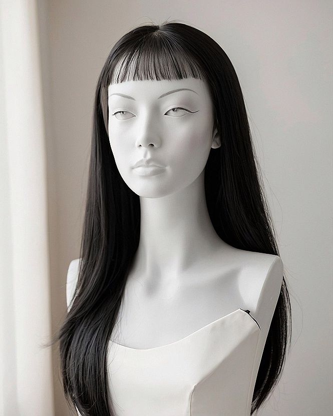 Sleek Straight Hair With See Through Bangs