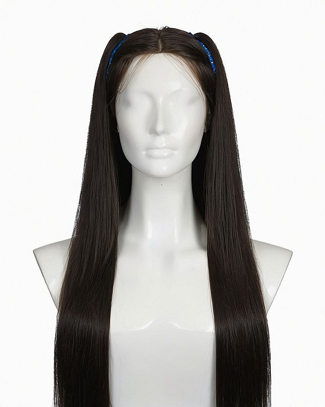 Sleek Straight Brunette Hair With A Simple Headband