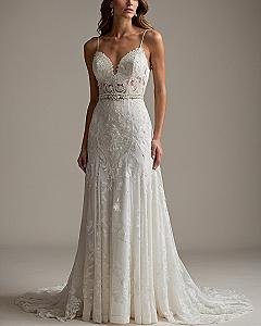 Why a Basque Waist Gown with Delicate Straps Works