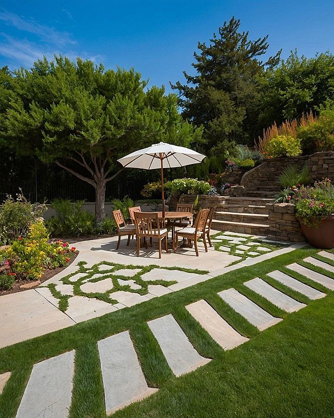 Creating an Outdoor Dining Patio with Pavers and Turf