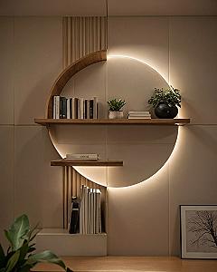 Using Circular Shelving to Soften Living Spaces