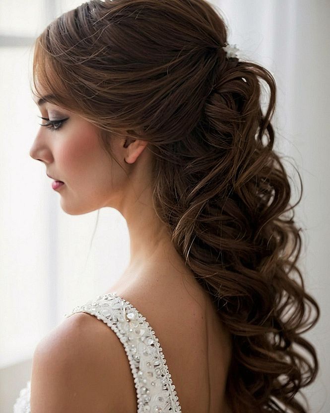 Half Up Half Down Bridal Hairstyles With Soft Braids