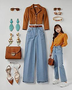 Pairing Brown Tops With Denim For Work