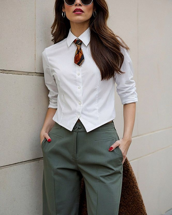 Styling A Structured Blazer With A Necktie And Button Down