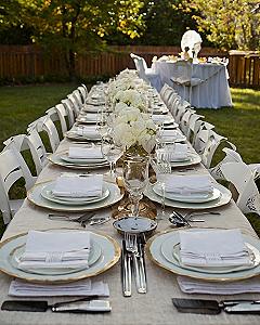 Styling Long Reception Tables with Copper Accents