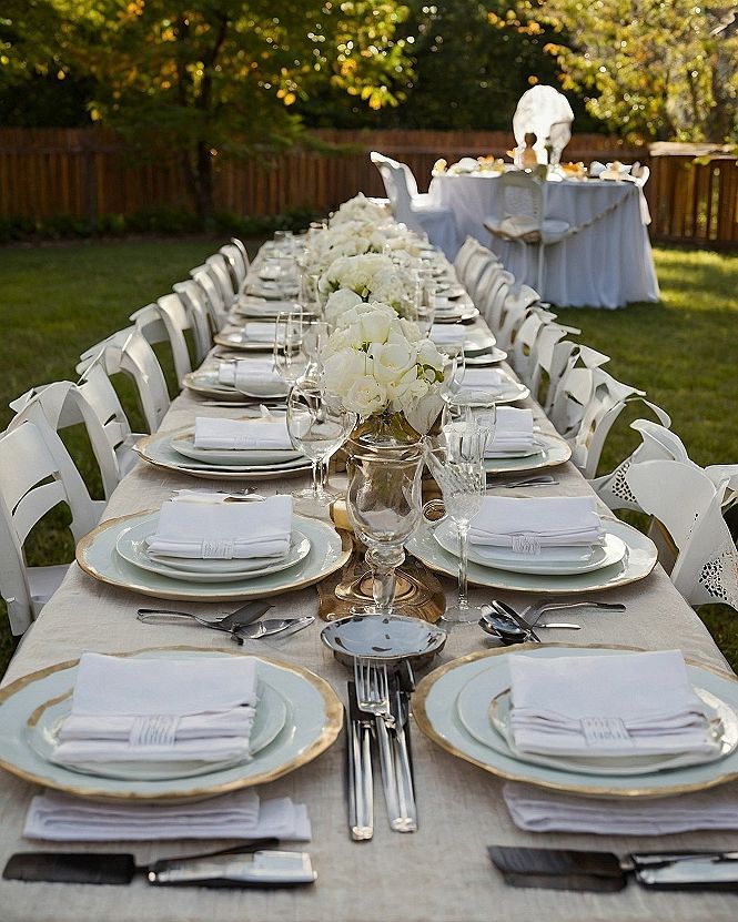 Styling Long Reception Tables with Copper Accents