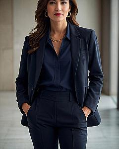 Styling a Monochromatic Pant Suit for the Office