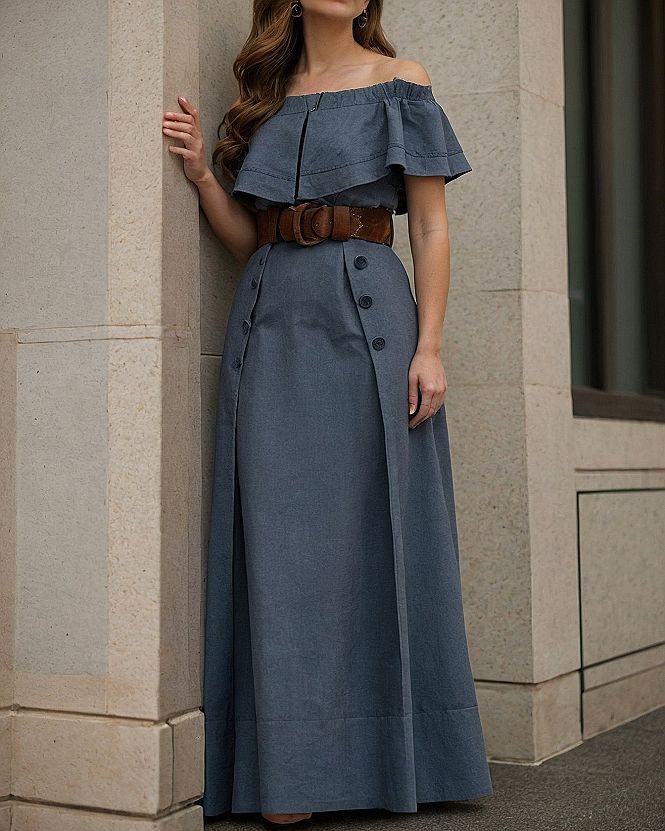 Styling Off-the-Shoulder Dresses with Structured Belts