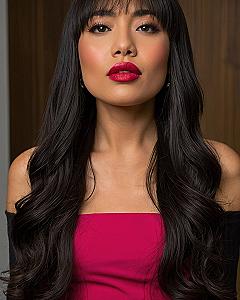 Pairing 2A Loose Waves With Straight Bangs