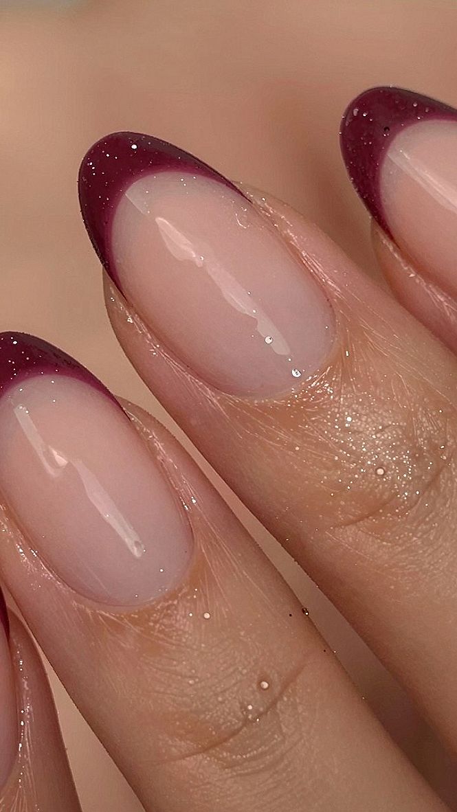 Deep Red French Tips for Modern Autumn Manicures