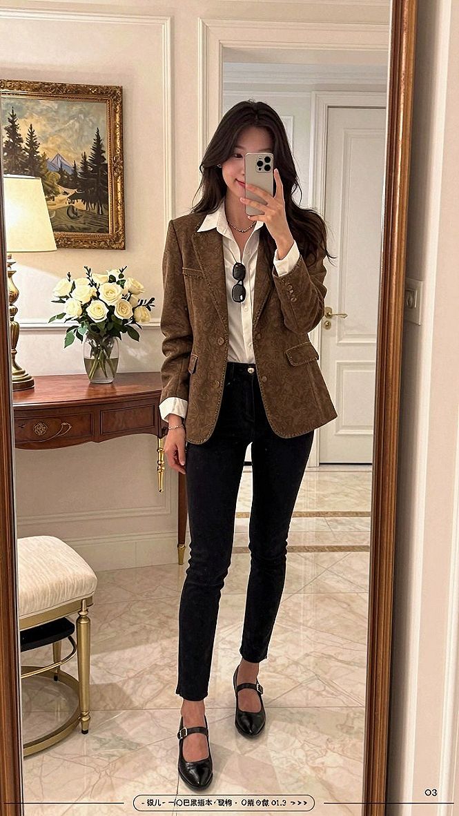 Pairing a Classic Brown Tweed Jacket with Dark Denim