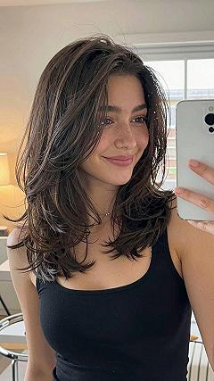 Bouncy Blowout Style for Voluminous Curtain Bangs