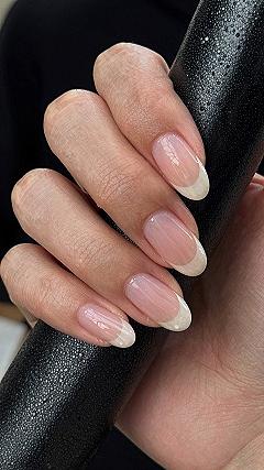Subtle Dot Accents On Simple French Tip Nails