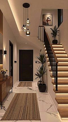 Using Under-Stair Lighting for a Warm Staircase Wall