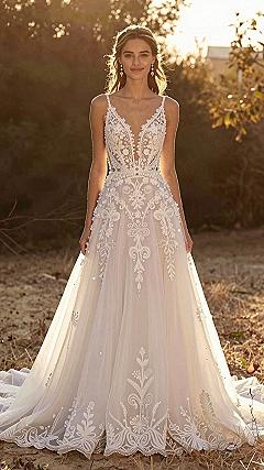 Why a Structured V-Neck Bodice Shapes an A-Line Gown