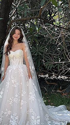 Pairing a Sweetheart Neckline with Long Sleeves