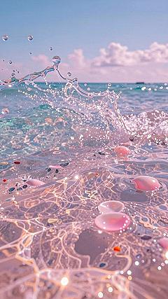 Pairing Pink Ribbons with Ocean Splash Wallpapers