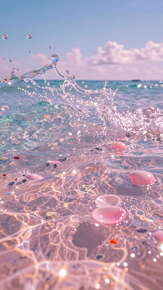 Pairing Pink Ribbons with Ocean Splash Wallpapers