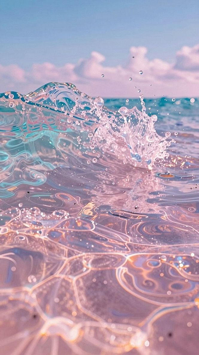 Pairing Glass Water Effects With Pink Tulip Phone Wallpapers