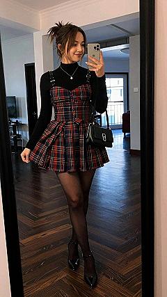 Pairing a Plaid Dress with Simple Layers