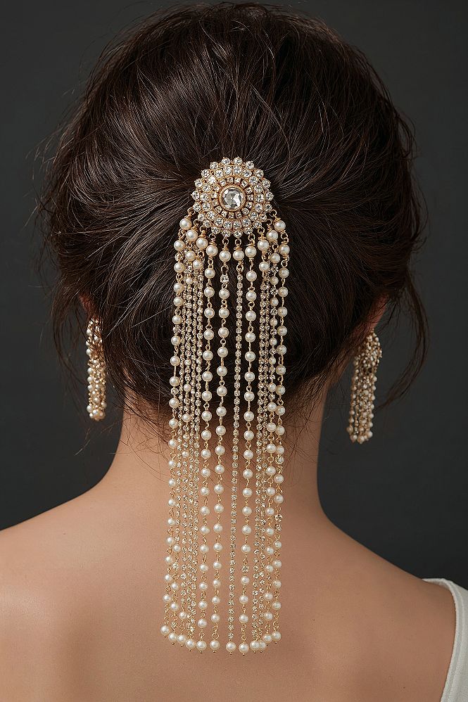 Kundan Hair Pins: Enchanting Indian Wedding Hair Inspo