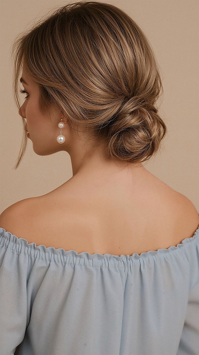Effortless Bridesmaid Hair: Chic Low Bun Wedding Updos