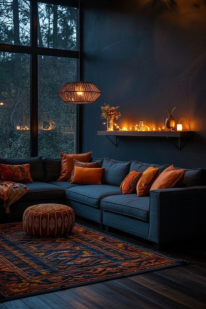 Moody Bohemian Living Room Color Scheme Visual Guide