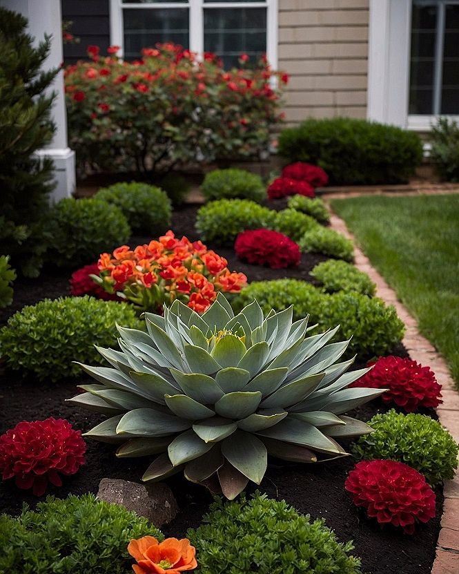 Adding Succulents And Bold Flower Beds To Your Lawn Edge