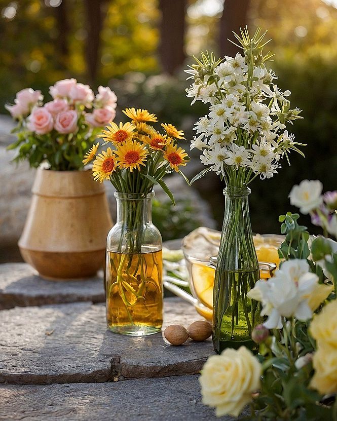 Selecting the Best Glass Bottles and Fall Blooms