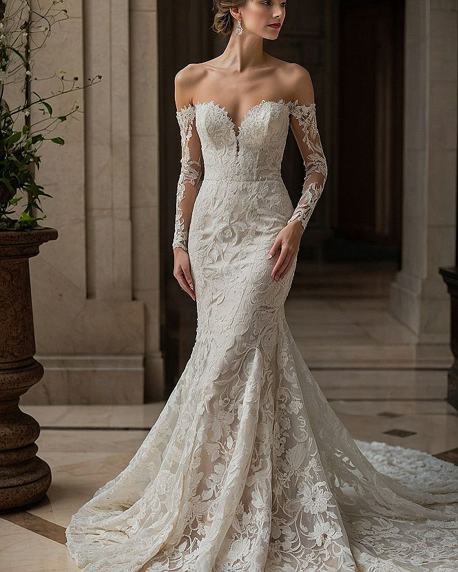 Selecting Off-the-Shoulder Lace Sleeves