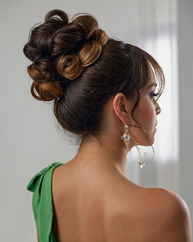 Styling A Voluminous Updo With An Asymmetrical Neckline